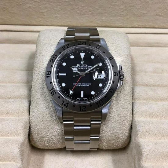 Rolex GMT Explorer II Lume Stainless Steel Watch