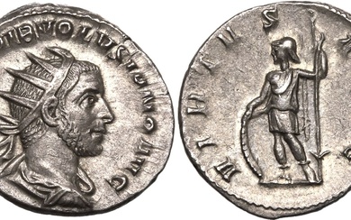 Roman Empire Volusian AD 251-253 AR Antoninianus About Extremely Fine; attractive old cabinet tone and rainbow iridescence