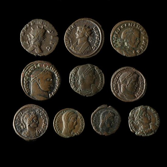 Roman Imperial, Ten Small Bronzes, 3rd - 4th Century