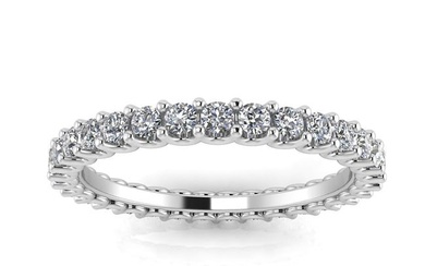 Round Brilliant Cut Diamond Shared Prong Set Eternity Ring In 14k White Gold (1.56ct. Tw.) Ring Size