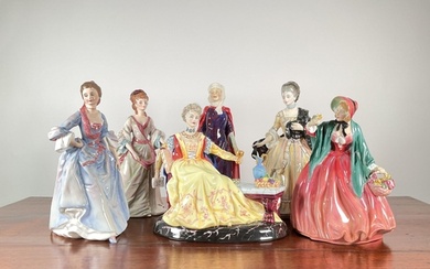 Royal Doulton: a collection of six figures comprising "Lucre...