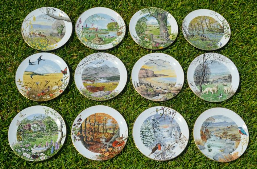 Royal Worcester Porcelain Monthly Scenes Plates