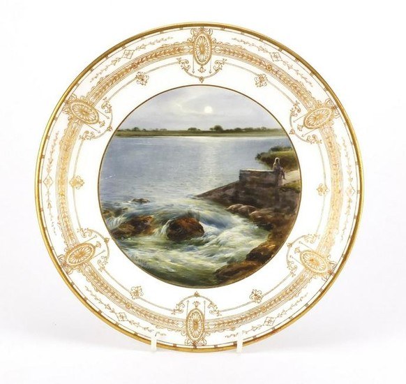 Royal Worcester cabinet plate hand painted with an