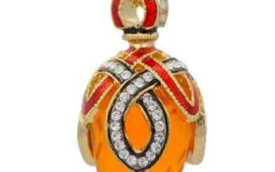 Russian Royal Golden Crystal Egg Necklace
