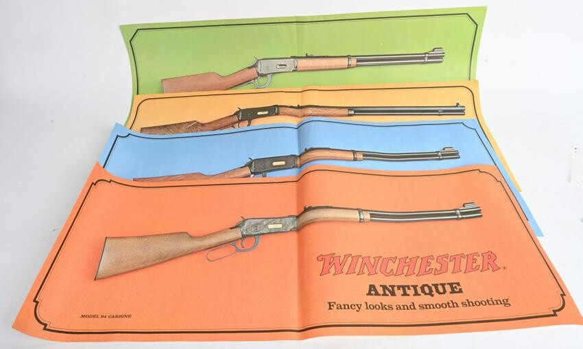 SET (4) NOS 1969 WINCHESTER 1894 COLOR POSTER