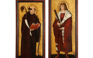 Schwäbischer Meister um 1520, Der Heilige Leonhard sowie der Heilige Sebastian