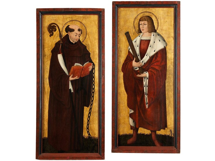 Schwäbischer Meister um 1520, Der Heilige Leonhard sowie der Heilige Sebastian
