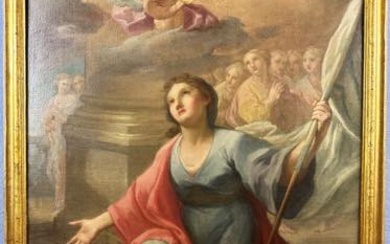 Scuola italiana di fine '600 ''Sant'Orsola e le vergini''. Dipinto...