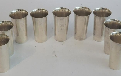 Set Nine International Sterling Silver Cups