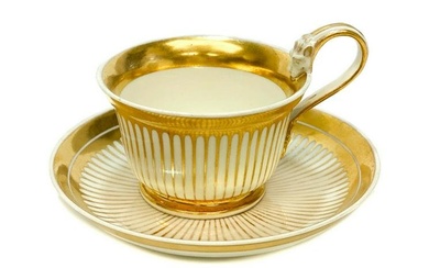 Sevres Cup & Saucer by Vincent Taillandier 18th C.