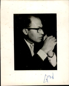 Signed Photograph By Menachem Begin 9x7.5cm.