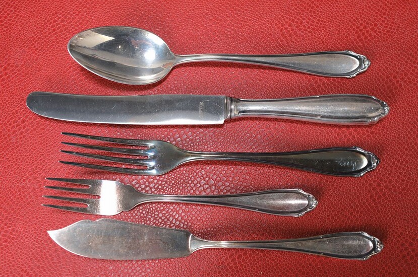 Silver cutlery, Bremer Silberwarenfabrik, 1.H. 20th century, 800...