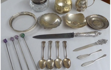 Silver, white metal and other items: to include flatware&nbs...