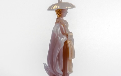 Skulptur Chinesin mit Hut, Cenedese Ermanno Nason -UNIKAT
