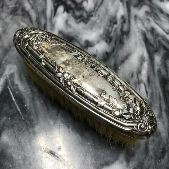 Small Antique Sterling Silver Vanity Brush