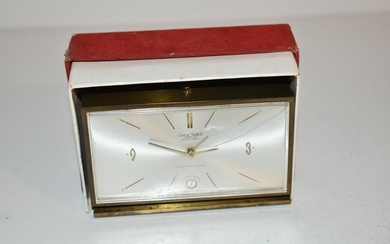 Small Swiza Sheffield ALARM Clock Swiss Made Working has a crack on the face