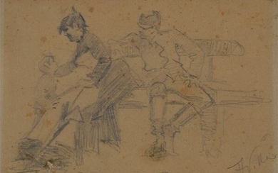 Aleardo Villa (Ravello, 1865 - Napoli, 1906), Soldati e bambino