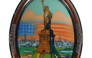 Statue of Liberty Reverse Painting on Glass