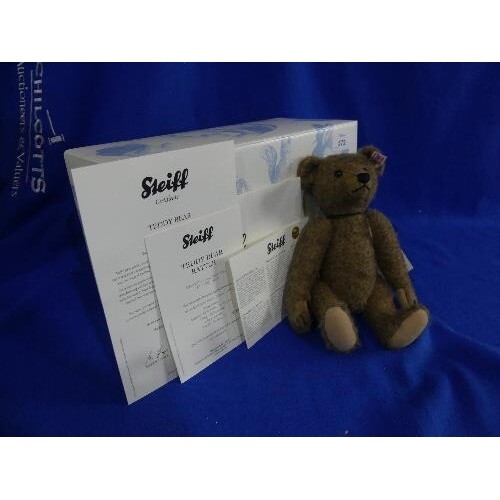 Steiff; 'Teddy Bear Rattle', 656712, grey/blond, 26cm, limit...