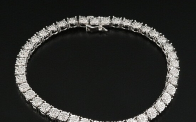 Sterling 0.26 CTW Diamond Circle Link Bracelet