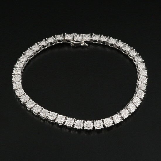 Sterling 0.26 CTW Diamond Circle Link Bracelet