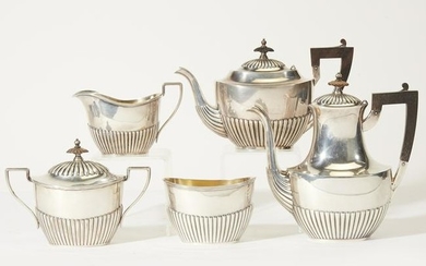 Sterling silver five-piece tea and coffee service