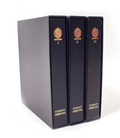 THREE STANLEY GIBBON'S GREAT BRITAIN LUXURY STAMP ALBUMS volumes...