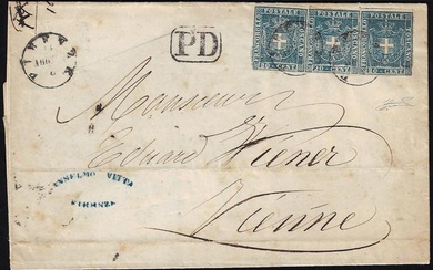 TOSCANA GOVERNO PROVVISORIO-IMPERO AUSTRIACO 1861 - 20 cent. azzurro (20),...