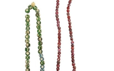 TWO VENETIAN GLASS NECKLACES, 18TH CEN.