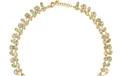 Temple St. Clair, Tourmaline, Moonstone, and Diamond Necklace
