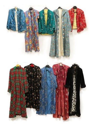 Ten Assorted Circa 1930's and Later Brocade Jackets and Robes,...