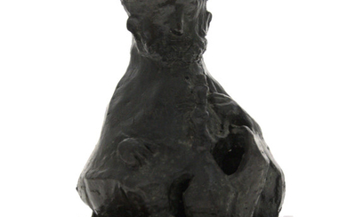 The Hookah Smoker Bronze Sculpture after Nahum Gutman (1898-1980).