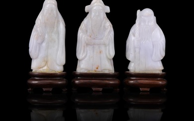 Three Chinese jadeite Immortals