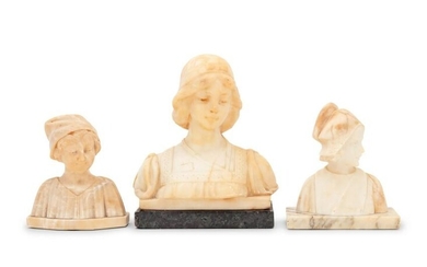 Three Italian Alabaster Busts