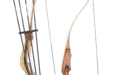 Two hunting bows Black Widow 7–05, #D5592 and bow HH Archery, 35#@28”,...