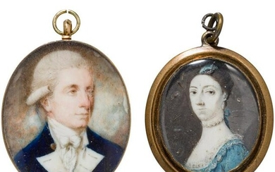 Two medallions with portrait miniatures, European, late