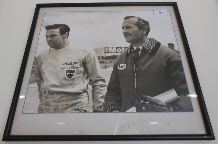 Two signed motorsport photographs