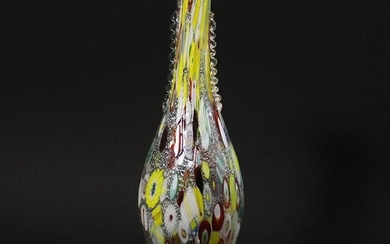 Unique Murano Venetian Glass Crystal Millefiore Vase