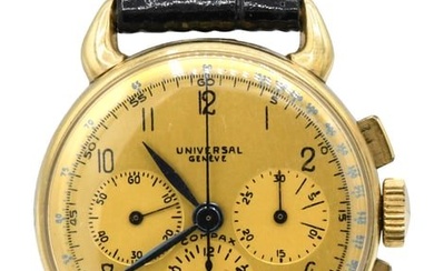 Universal Genève Compax 14K Gold Chronograph Wristwatch, Circa 1950's