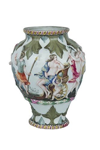 Vase Ovoid shaped vase, high neck, enlarged mouth, high foot...