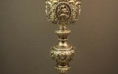 Very Fine Vintage French Baroque Chalice + All Silver +