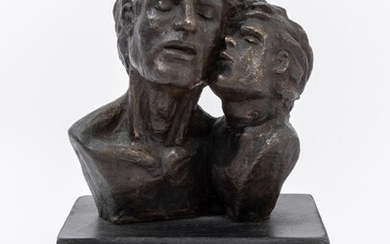 Victor Salmones (Attr.) "Father and Son" Sculpture