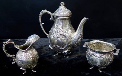 Vintage 19th Century Childs 800 Silver Tea Set