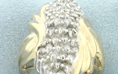 Vintage 1ct TW Diamond Cluster Ring in 10K Yellow Gold