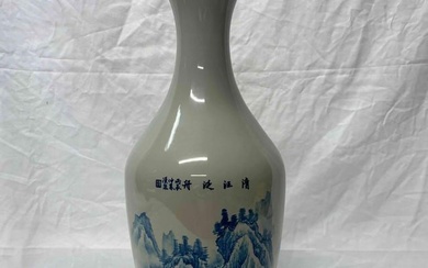 Vintage Chinese Green / Blue Glazed Porcelain Earn Vase