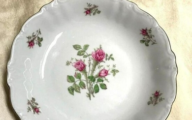 Vintage German Porcelain Rose Serving Bowl
