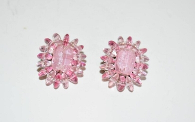 Vintage Germany Pink rhinestone Earrings
