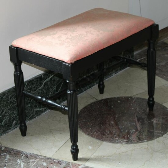 Vintage Upholstered Painted Bench
