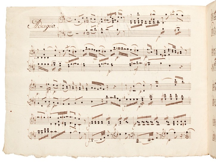 W. A. Mozart. Eighteenth-century scribal manuscript of the Adagio in B minor for piano, K.540, late C18th-early C19th