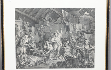 WILLIAM HOGARTH (1697-1764). After. STROLLING ACTRESSES DRESSING IN A BARN.
